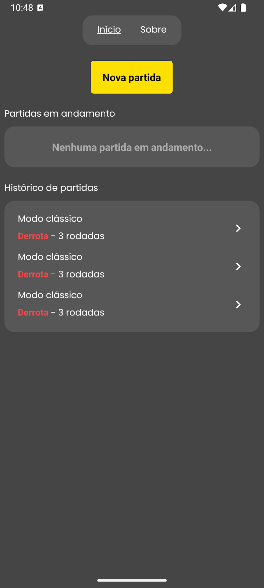 Tela do jogo Forca Play 1