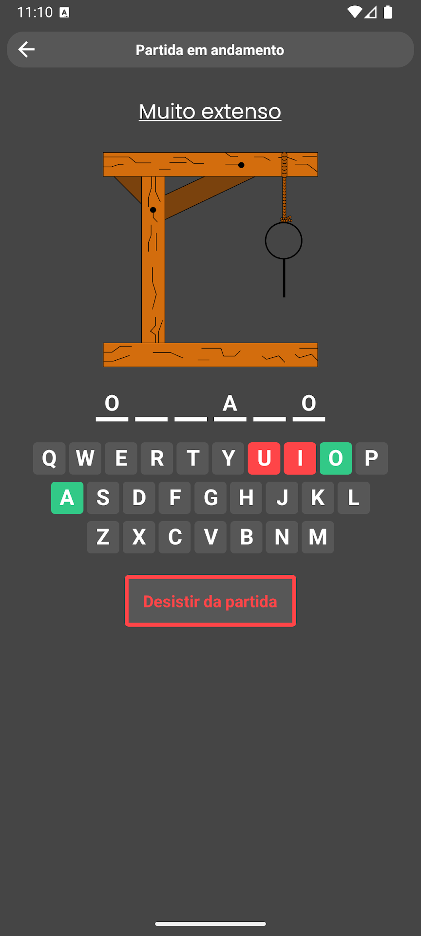 Tela do jogo Forca Play 4